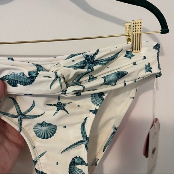 NWT Agua Bendita Bikini Bottoms Low Rise Medium Coverage Sea Horse Starfish S - Picture 2 of 9
